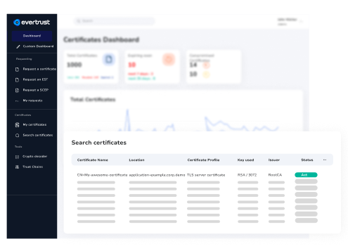 Evertrust Dashboard